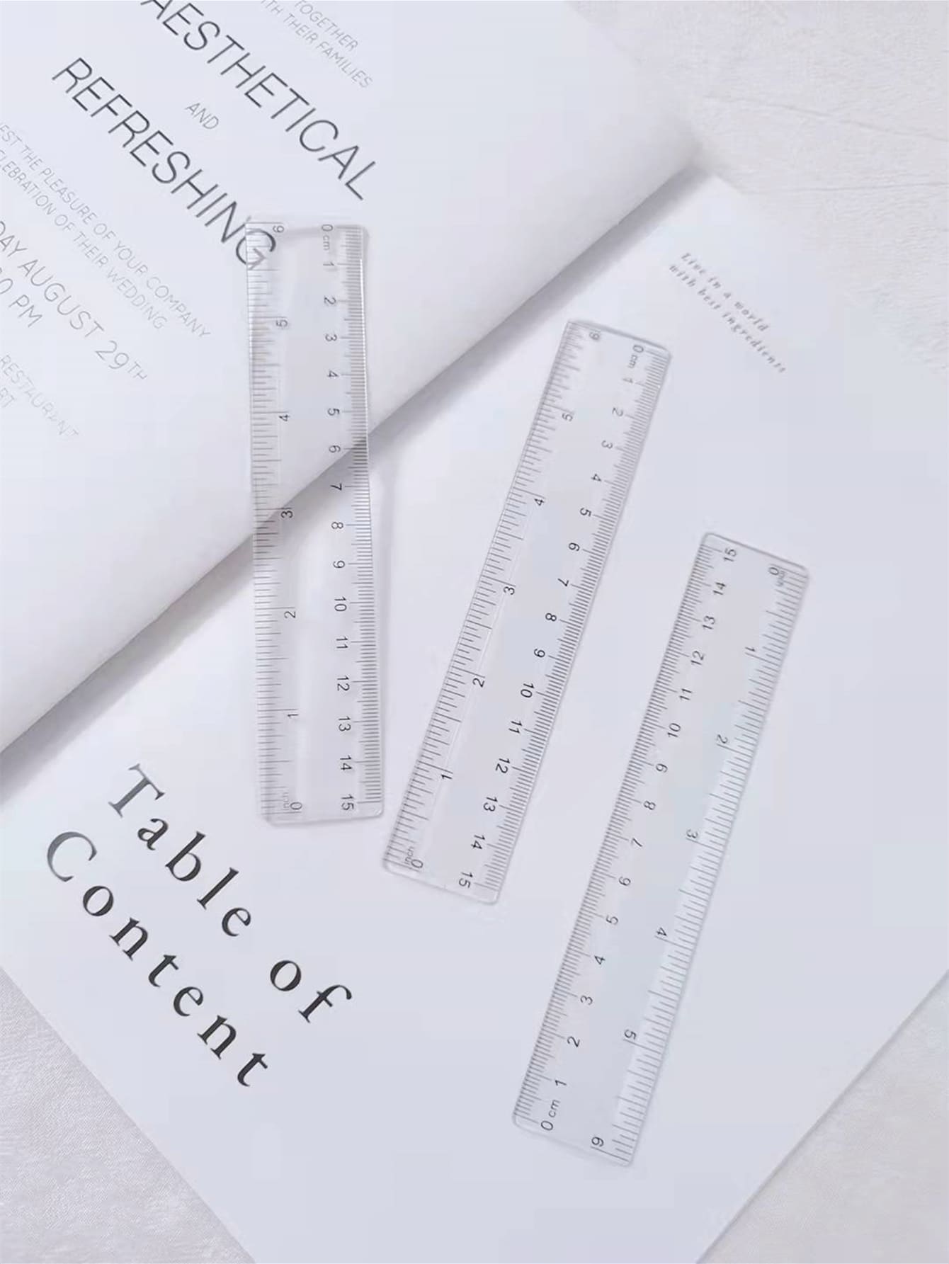 1pc Clear Plastic Ruler,Rulers - Clear - View 1