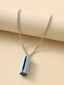 Harmonica Pendant Necklace - Blue - View 2