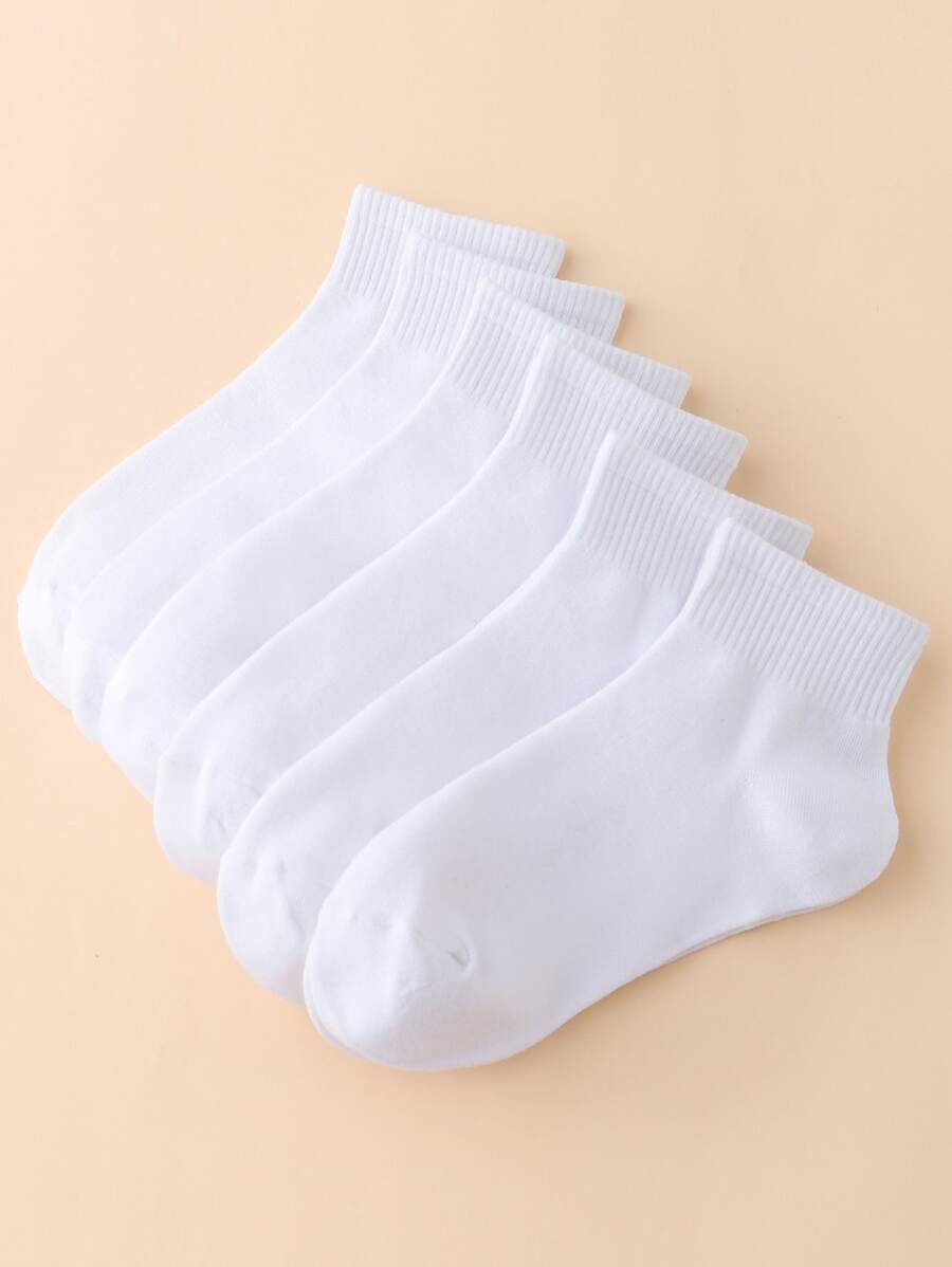 6 đôi tất tròn đồng màu - trắng - Xem 1