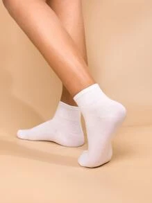 6 đôi tất tròn đồng màu - trắng - Xem 2