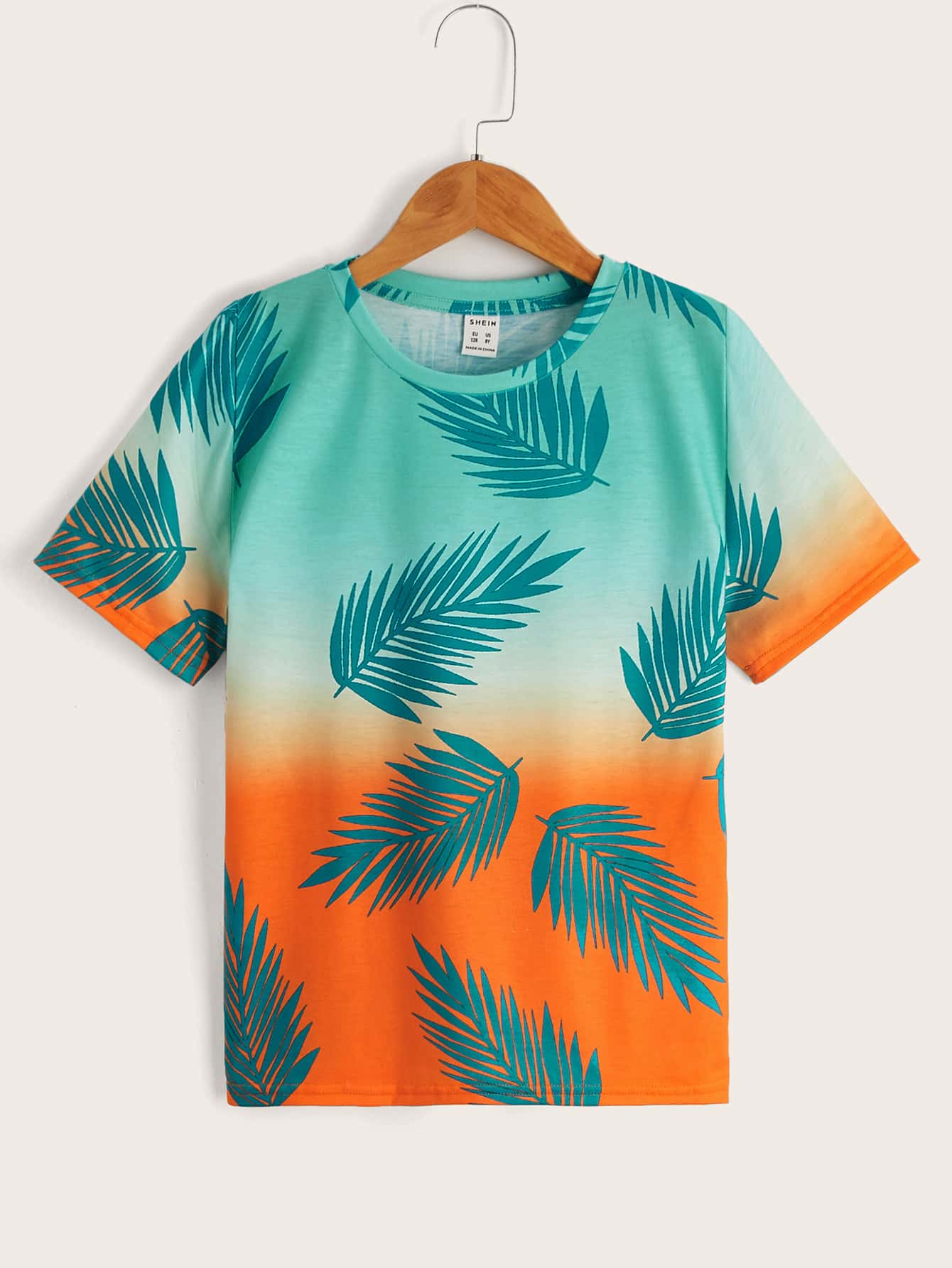 SHEIN Boys Tropical Ombre Tee - Multicolor - View 1