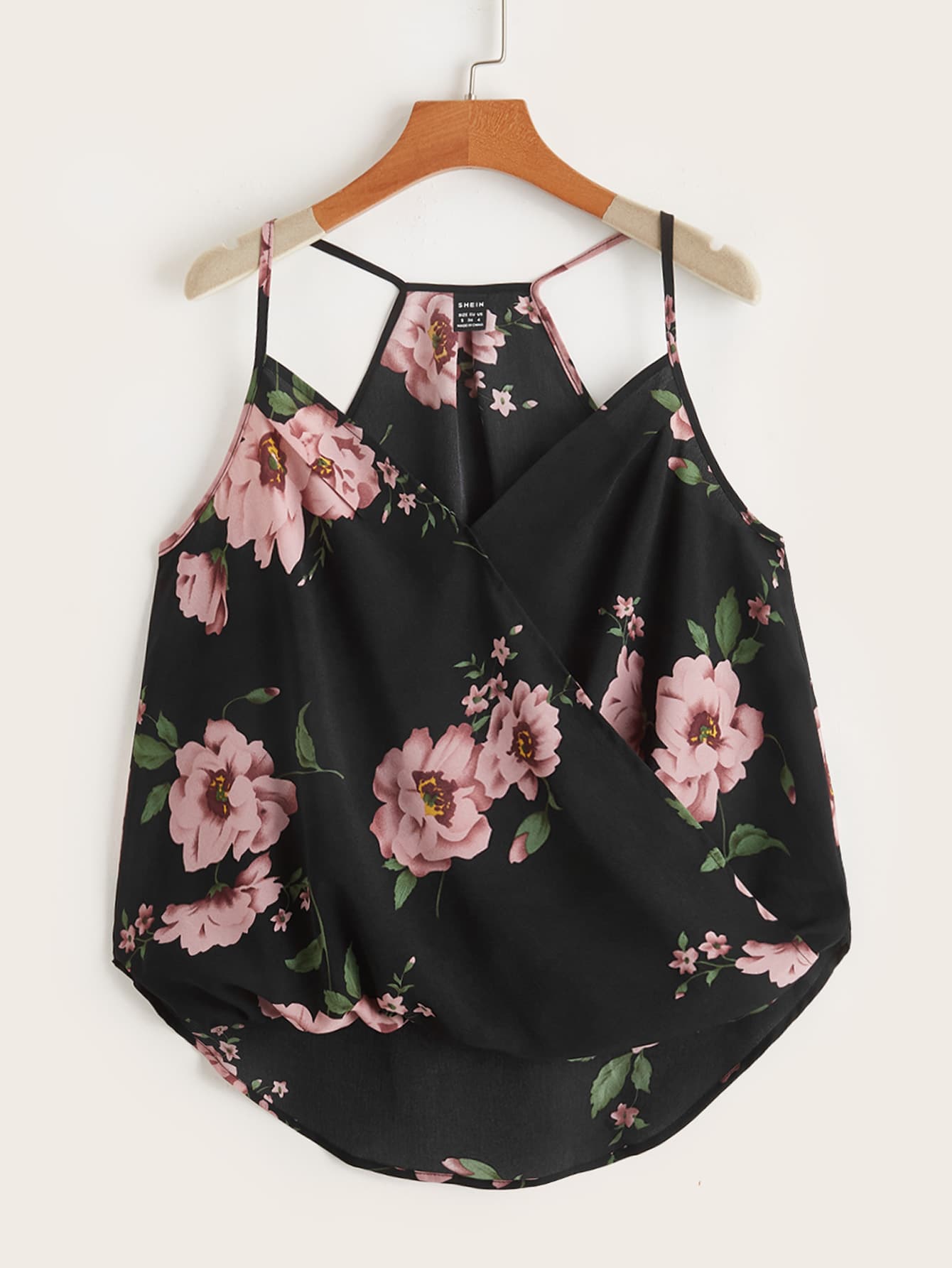 SHEIN Floral Print High-low Hem Cami Top - Multicolor - View 1