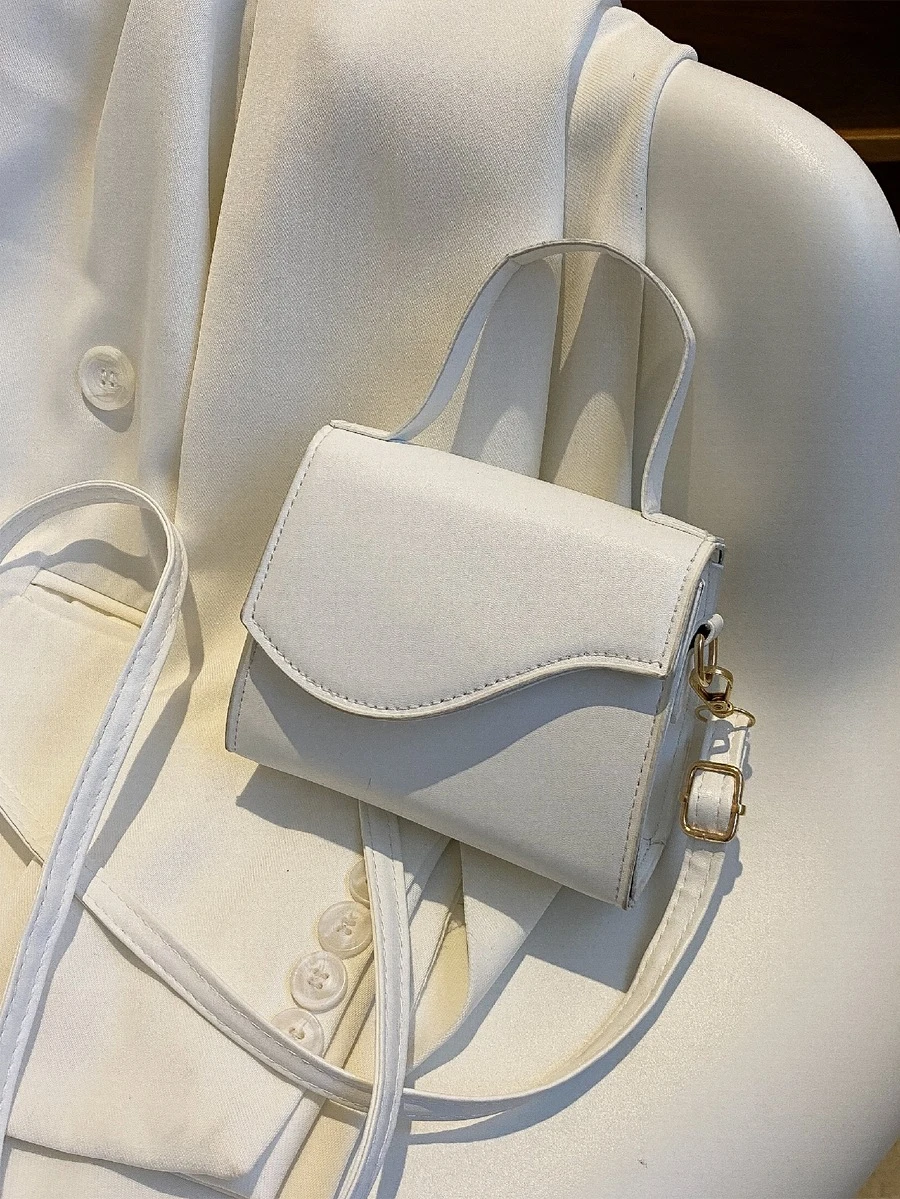 Mini Minimalist Flap Square Bag - White - View 1