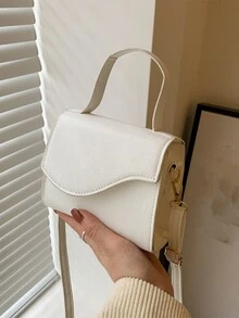 Mini Minimalist Flap Square Bag - White - View 2