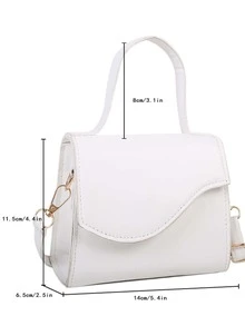 Mini Minimalist Flap Square Bag - White - View 3