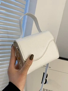Mini Minimalist Flap Square Bag - White - View 5