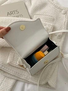 Mini Minimalist Flap Square Bag - White - View 6