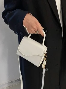 Mini Minimalist Flap Square Bag - White - View 8