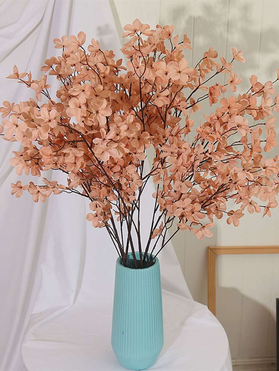 1pc Long Stem Artificial Apple Blossom Flower For Wedding Decoration Or Party - Brown - View 1