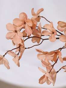 1pc Long Stem Artificial Apple Blossom Flower For Wedding Decoration Or Party - Brown - View 3