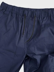 Manfinity Homme Men Flap Pocket Cargo Trousers - Navy Blue - View 3