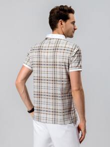 Manfinity Homme Men Random Glen Plaid Polo Shirt - Multicolor - View 2