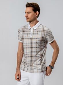 Manfinity Homme Men Random Glen Plaid Polo Shirt - Multicolor - View 5