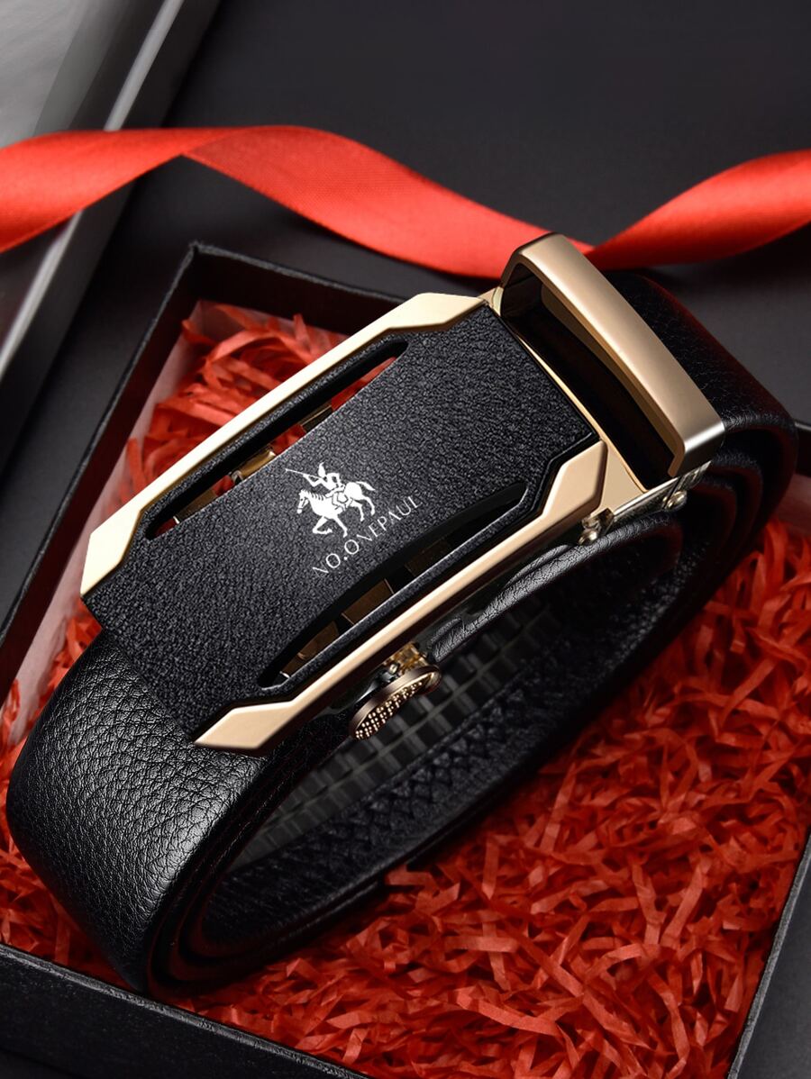 Thắt lưng khóa tự động dành cho nam dùng hàng ngày Quà tặng cho bạn bè làm việc - màu đen - Xem 1