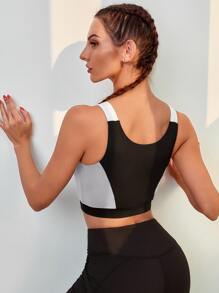 高彈力中度支撐撞色運動型文胸 - 彩色 - 查看 2