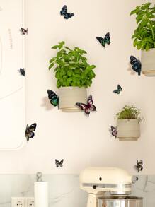 12pcs 3D Butterfly Sticker, Colorful Self Adhesive Butterfly Wall Decoration For Home Decor - Multicolor - View 6