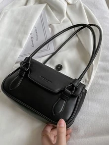 Tối giản Đồ họa Chữ cái Cái túi - màu đen - Xem 1