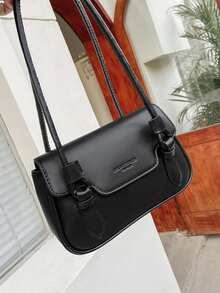 Tối giản Đồ họa Chữ cái Cái túi - màu đen - Xem 2