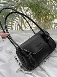 Tối giản Đồ họa Chữ cái Cái túi - màu đen - Xem 5