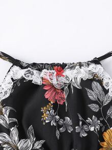 嬰兒隨機花朵印花繞頸連體短褲 - 彩色 - 查看 3