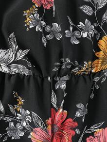 嬰兒隨機花朵印花繞頸連體短褲 - 彩色 - 查看 5