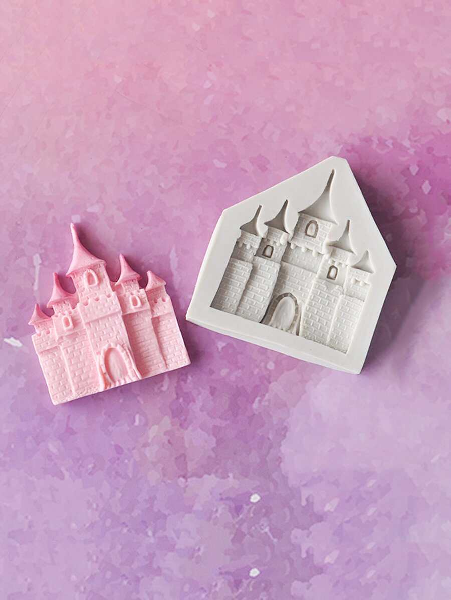 Khuôn sô cô la silicon hình lâu đài 1pc - Màu Xám nhạt - Xem 1