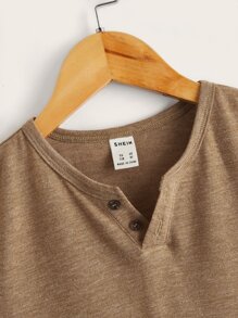 SHEIN Tops con trai Nút màu trơn Giải trí - Nhiều màu - Xem 5