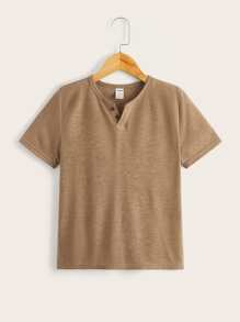 SHEIN Tops con trai Nút màu trơn Giải trí - Nhiều màu - Xem 7