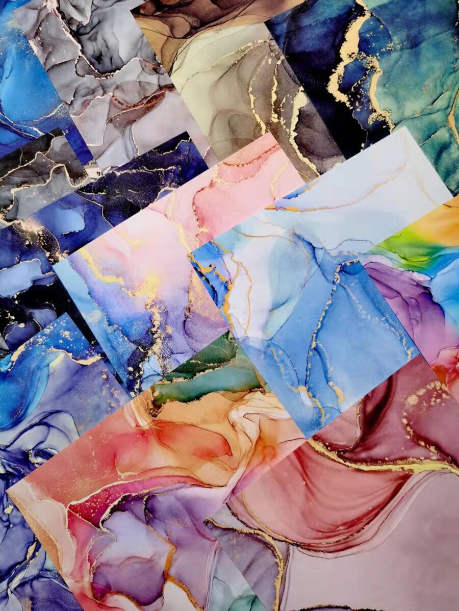 24入組大理石紋樣式材料紙 - 彩色 - 查看 1