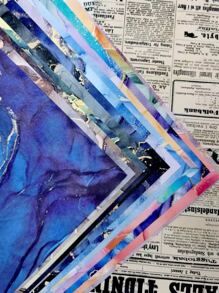 24入組大理石紋樣式材料紙 - 彩色 - 查看 2