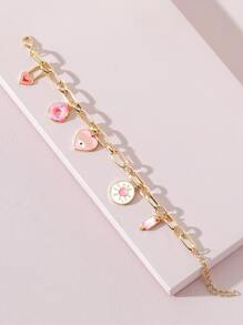 Brazalete con dije en forma de corazón con detalle de ojo, para San Valentín, Mamá, Madre, Día de la Madre, Regalo - Multicolor - Ver 2