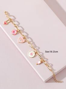 Brazalete con dije en forma de corazón con detalle de ojo, para San Valentín, Mamá, Madre, Día de la Madre, Regalo - Multicolor - Ver 3