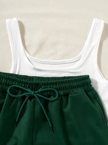 SHEIN Unity Bộ đồ hai mảnh nữ Dây kéo Lá thư Giải trí - Nhiều màu - Xem 5