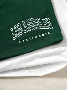 SHEIN Unity Bộ đồ hai mảnh nữ Dây kéo Lá thư Giải trí - Nhiều màu - Xem 6