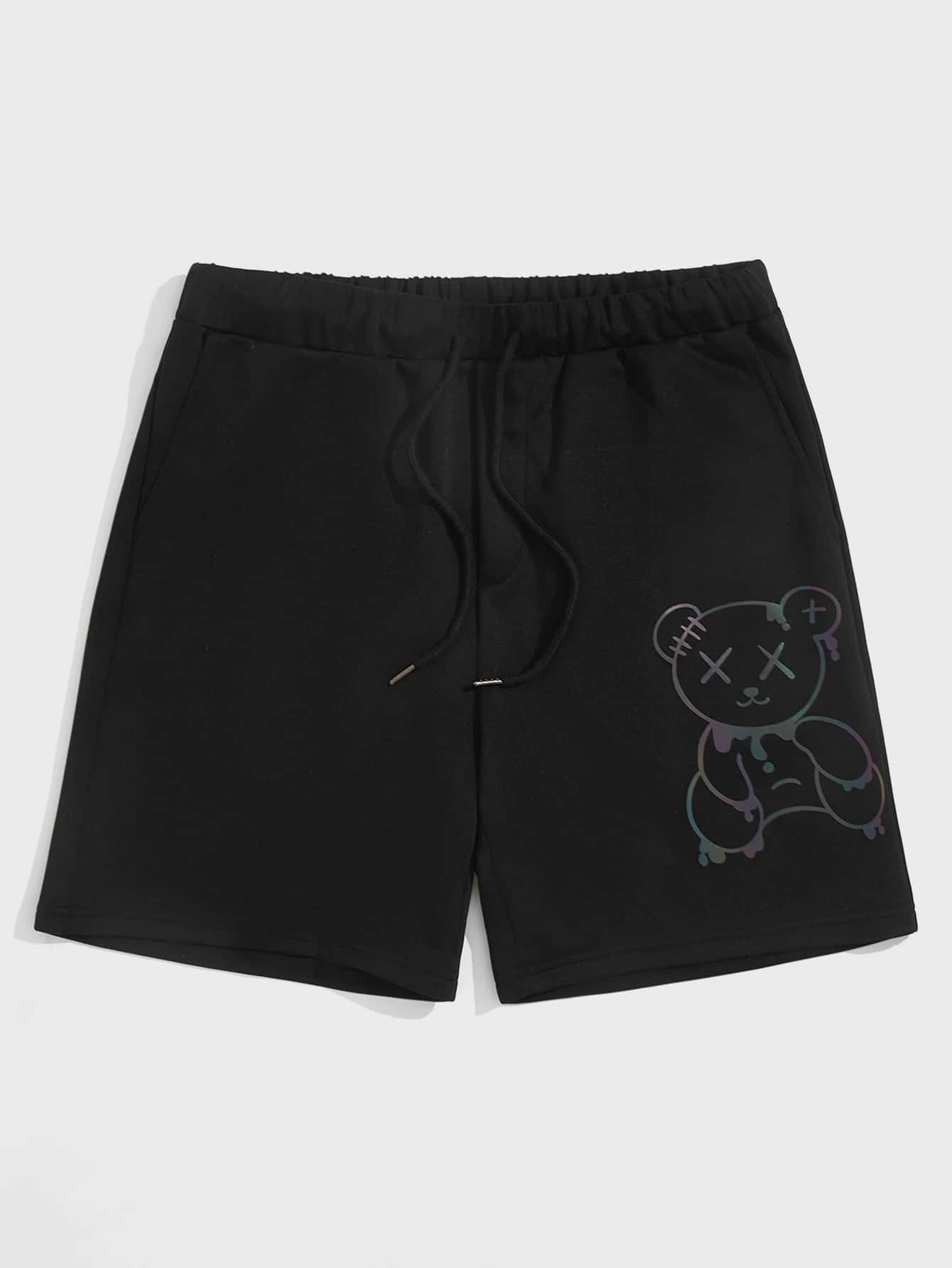 GENTILAND Quần Short Nam Dây kéo Túi Hoạt hình Giải trí - màu đen - Xem 1