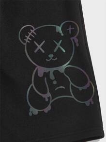 GENTILAND Quần Short Nam Dây kéo Túi Hoạt hình Giải trí - màu đen - Xem 4