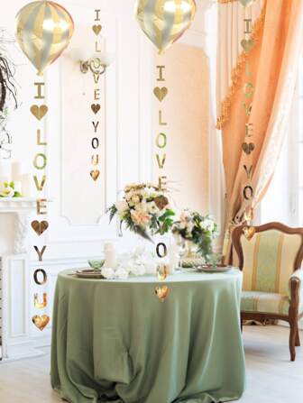 1入組標語圖案懸掛裝飾花環