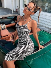 Đầm Hình học Giải trí - Đen và trắng - Xem 7