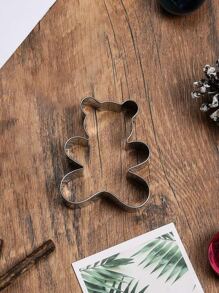 1入組熊形狀餅乾模具 - 銀色 - 查看 1