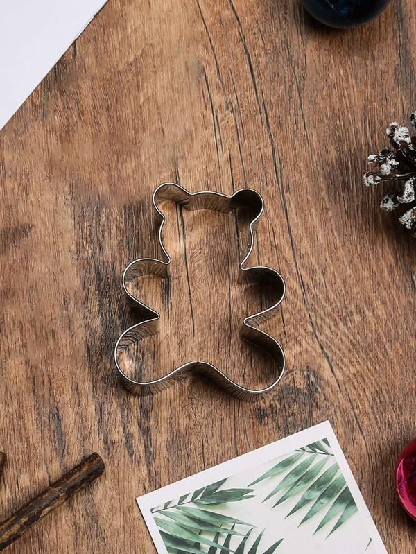 1pc Bear Shaped Cookie Mold, Stainless Steel Cartoon Biscuit Mold