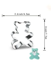 1入組熊形狀餅乾模具 - 銀色 - 查看 3