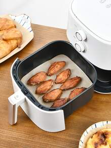 50入組純色防油羊皮紙，棕色21.5 X 21.5cm廚房炸鍋紙，適用於廚房炸鮮器、炸鍋器、炸薯條紙、氣炸麵糊烘焙紙