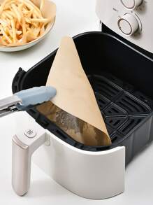 50入組純色防油羊皮紙，棕色21.5 X 21.5cm廚房炸鍋紙，適用於廚房炸鮮器、炸鍋器、炸薯條紙、氣炸麵糊烘焙紙