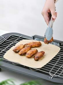 50入組純色防油羊皮紙，棕色21.5 X 21.5cm廚房炸鍋紙，適用於廚房炸鮮器、炸鍋器、炸薯條紙、氣炸麵糊烘焙紙