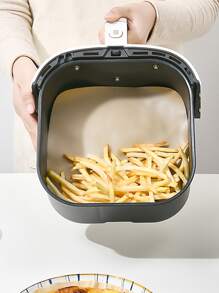 50入組純色防油羊皮紙，棕色21.5 X 21.5cm廚房炸鍋紙，適用於廚房炸鮮器、炸鍋器、炸薯條紙、氣炸麵糊烘焙紙