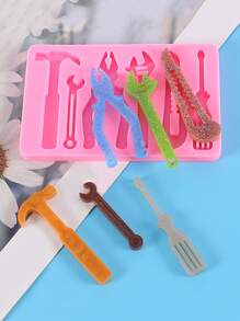 1pc Hardware Tool Design Silicone Chocolate Mold - Pink - View 1