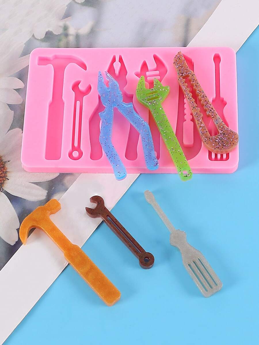 1pc Hardware Tool Design Silicone Chocolate Mold - Pink - View 1