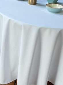 Solid Round Tablecloth - White - View 2