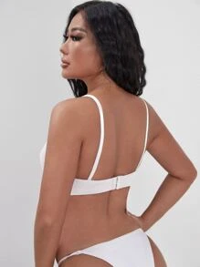 素色紋理質感無鋼圈內衣 - 白色 - 查看 2