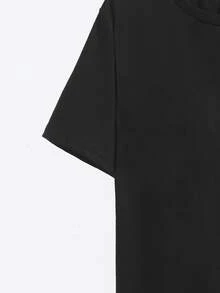 Shahirah Áo thun nữ Thiên hà Slogan Giải trí - màu đen - Xem 3